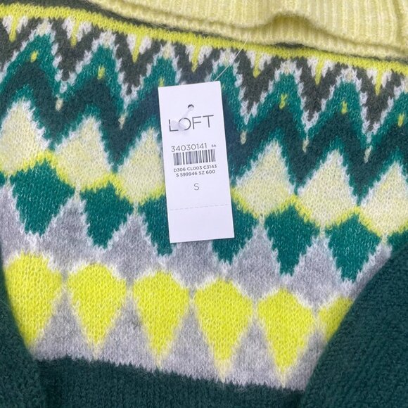 LOFT Women Chevron Stitched Turtleneck Sweater SMALL - Picture 12 of 13